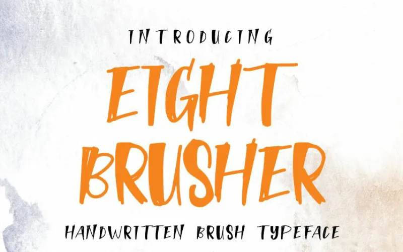 Eight Brusher hand brush fonts included in the bundle