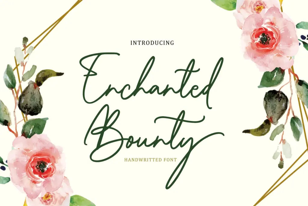 Enchanted Bounty handwritten font of 20 Handwritten-Style Fonts Bundle