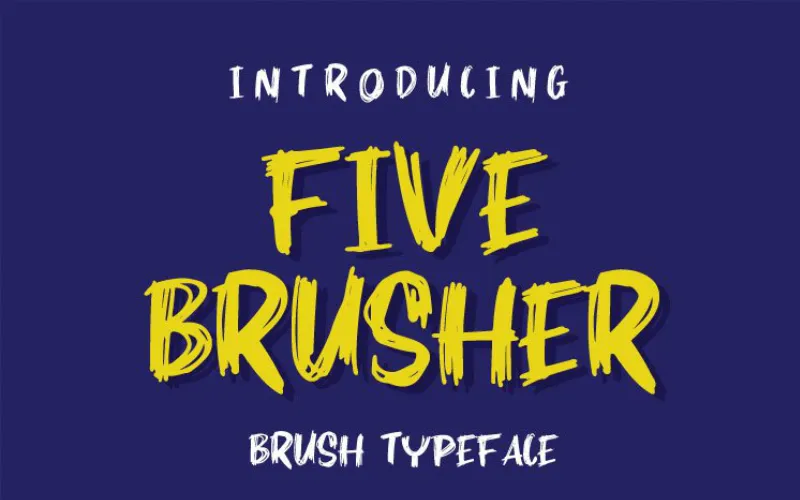 Five Brusher unique brush font included in the bundle
