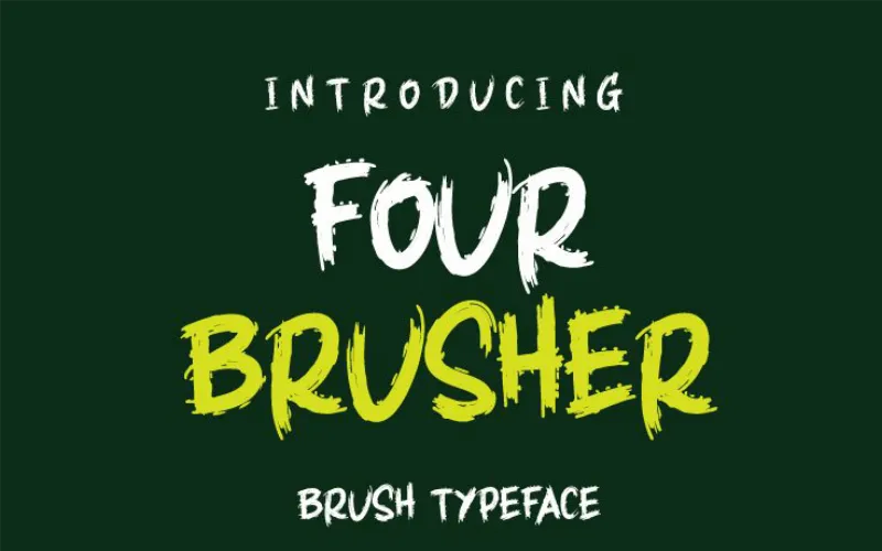 Four Brusher Brush Lettering Font included in the bundle