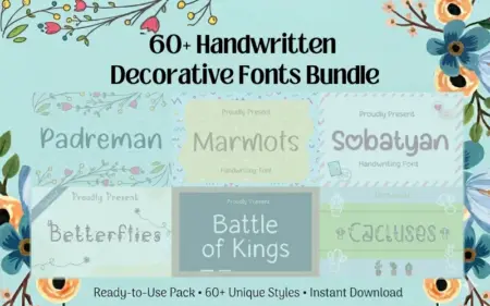 Handwritten Decorative Fonts Bundle Feature Image