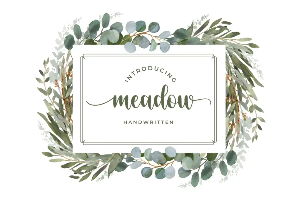Meadow handwritten font of 20 Handwritten-Style Fonts Bundle