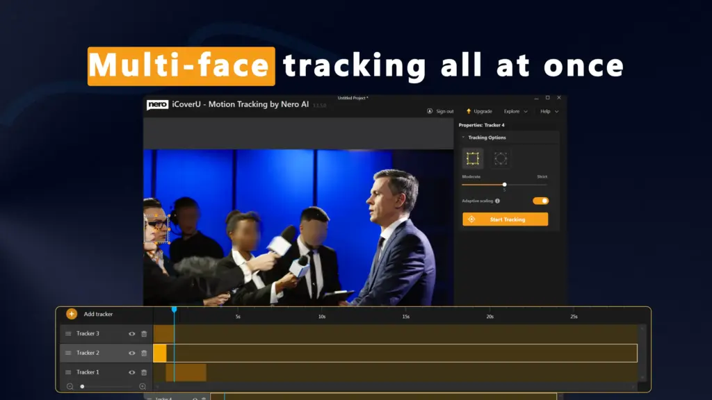 Multi-Face Tracking with Nero Motion Tracker