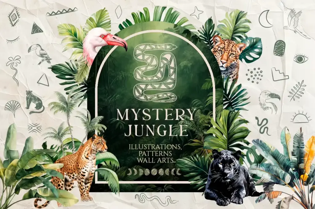 Jungle illustrations clipart of 3800+ Watercolor Pictures Bundle