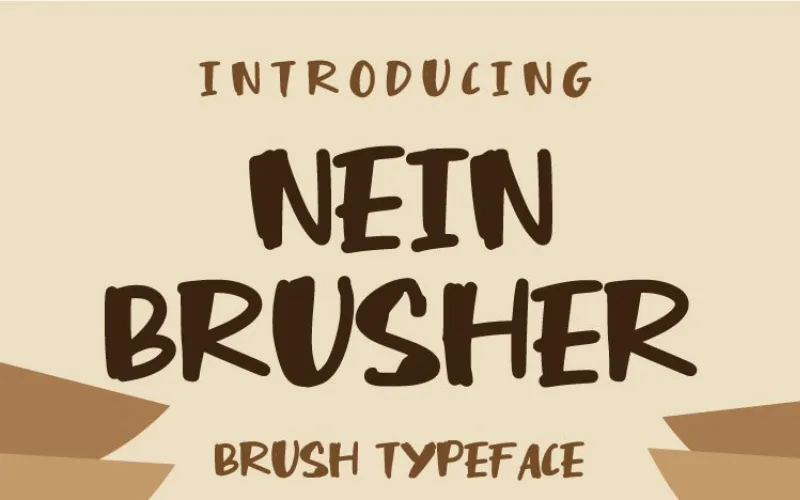 Nein Brusher brush font included in the bundle