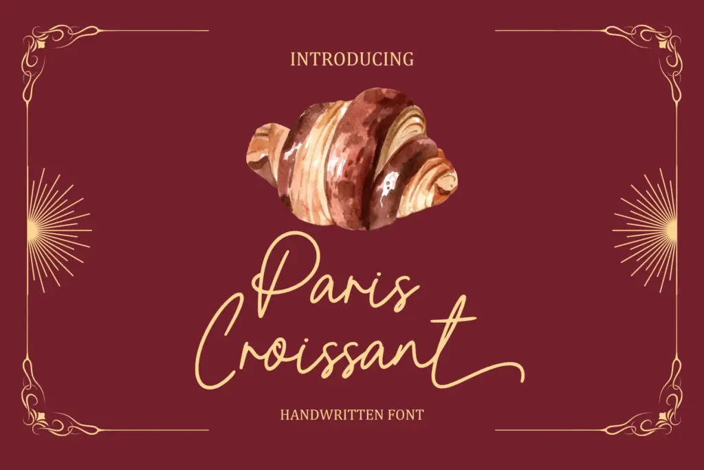 Paris Croissant handwritten font of 20 Handwritten-Style Fonts Bundle