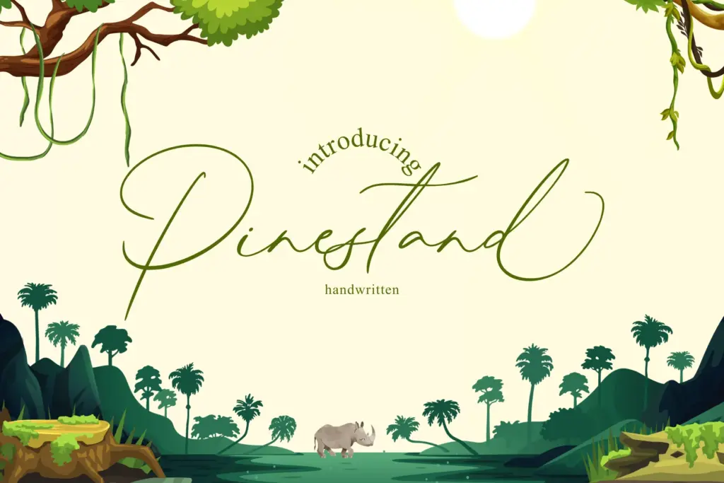 Pinestand handwritten font of 20 Handwritten-Style Fonts Bundle