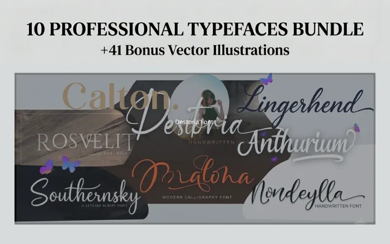10 Professional Typefaces Bundle Feature Image