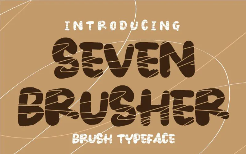 Seven Brusher unique brush font included in the bundle