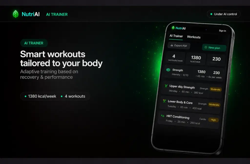 Smart Workouts with NutriAI