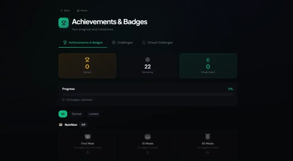 Weekly Challenges & Achievements of NutriAI AI Fitness Tracker