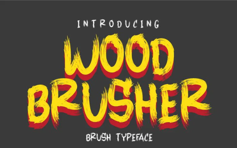 Wood Brusher Brush Lettering Font included in the bundle