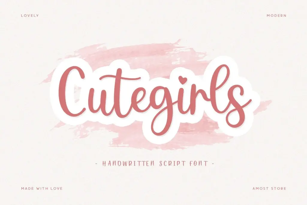 Cutegirls font of 8 Romantic Fonts Bundle