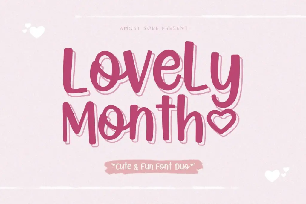 Lovely Month font of 8 Romantic Fonts Bundle
