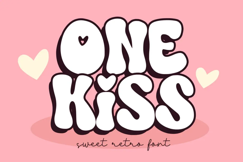 One Kiss font of 8 Romantic Fonts Bundle