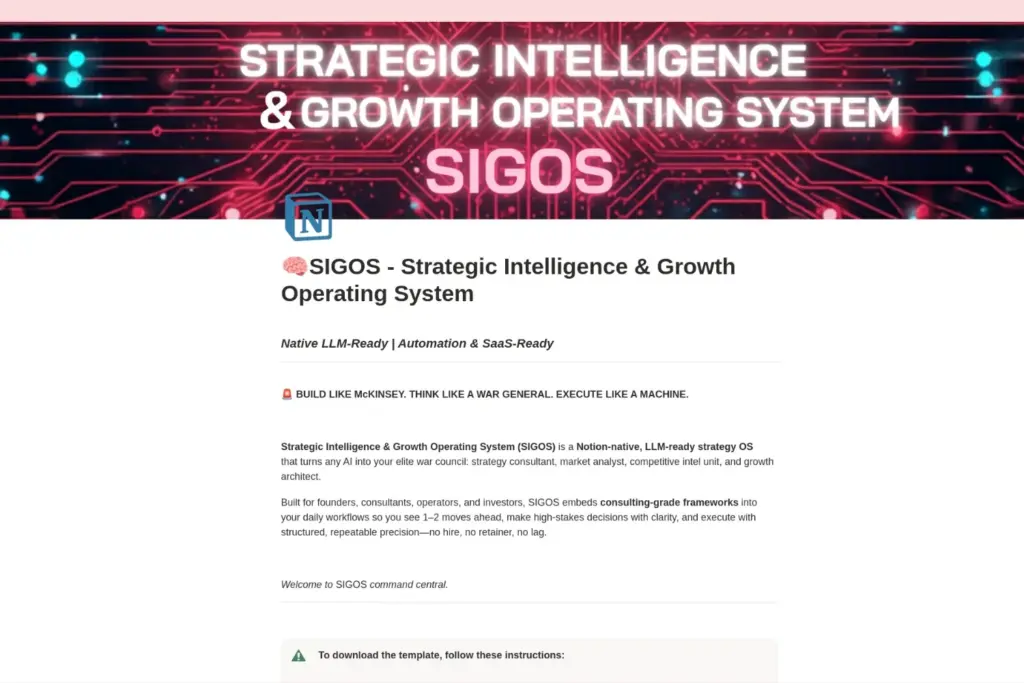 SIGOS Strategy Overview of Strategic Intelligence & Growth Operating System