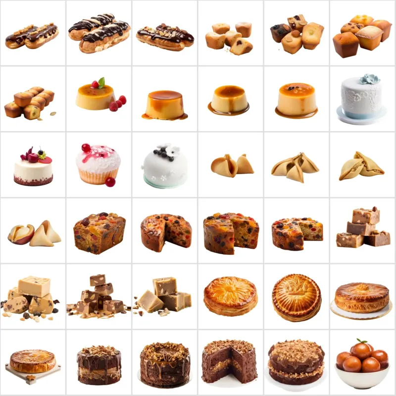 World Dessert Variety of 390+ Cake and Pastry Images Bundle