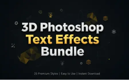 3D Photoshop Text Effects Bundle Feature Image