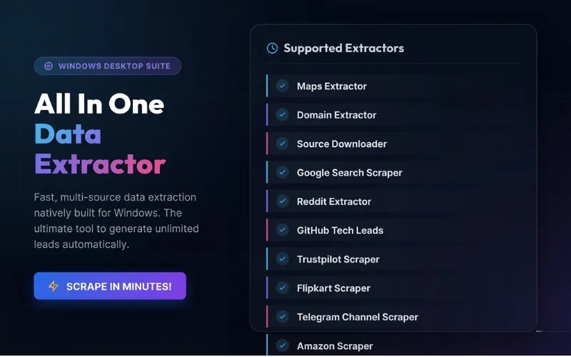 All In One Data Extractor | Lifetime Access