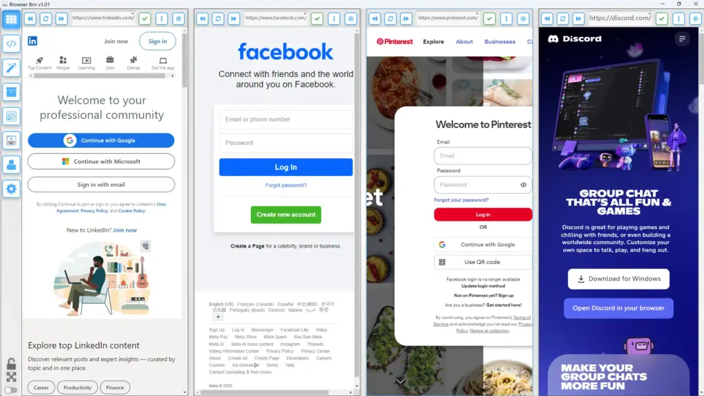 All-in-one Social Media dashboard in BrowserBro