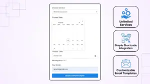 Simplified appointment booking in Appointiqo WordPress Booking Plugin