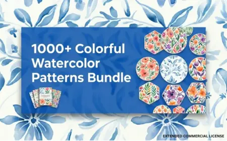 Colorful Watercolor Patterns Bundle Feature Image