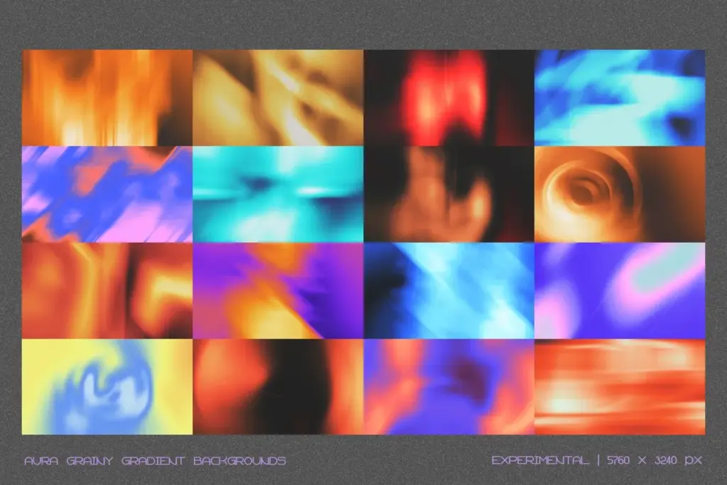 A bold, experimental Aura Gradient showing a vertical flow of saturated red, amber, and deep forest green.