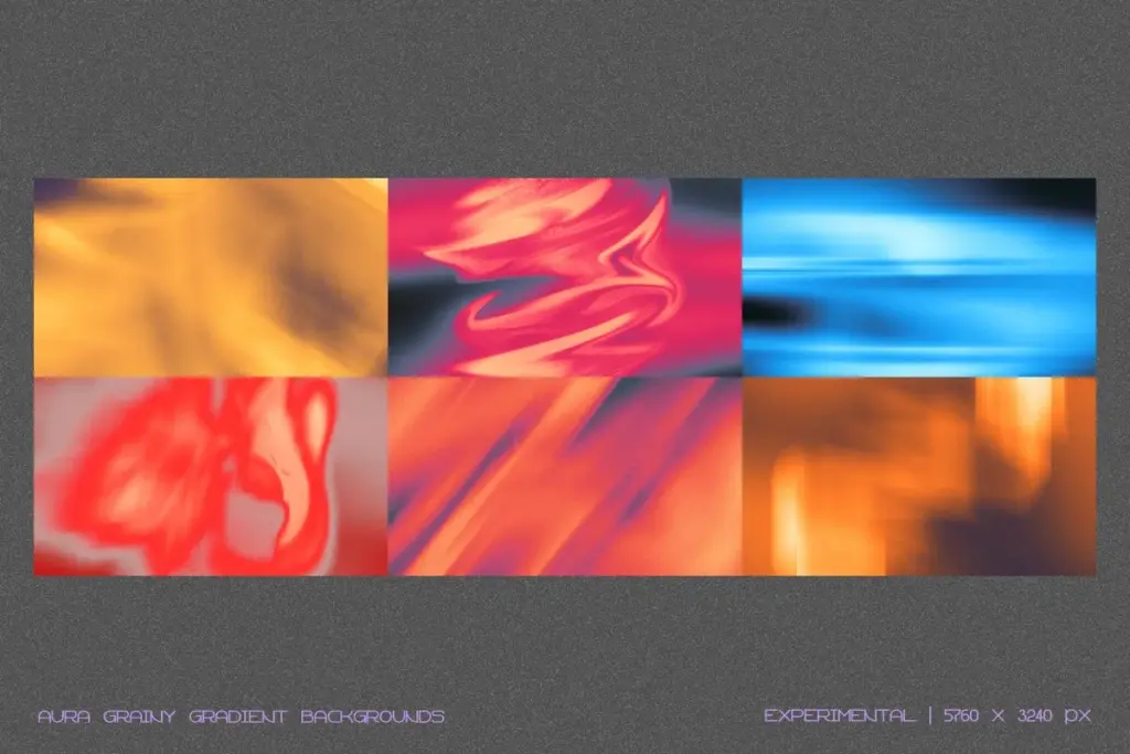 A soft, organic Aura Gradient with a heavy grain texture blending pastel pink, yellow, and sky blue.