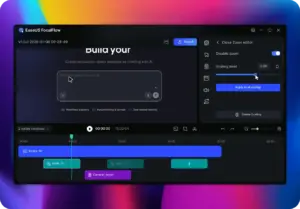 Adjusting auto-zoom scaling levels and timeline clips in the Screen Recording Software.