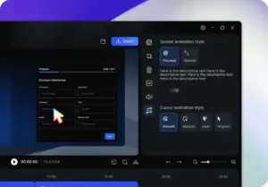 Customizing cursor movement and click styles in FocalFlow AI Screen Recorder.