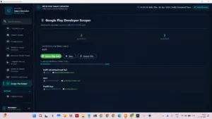 Google Play Developer Scraper feature of the All in One data extractor for collecting app support emails.