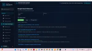 Google Search Scraper tool in the All in One data extractor for harvesting organic URLs and metadata.
