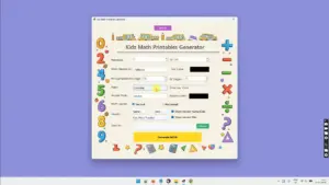 Kids Math Worksheet Generator Dashboard