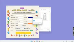 Kids Math Worksheet Generator Export Settings
