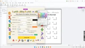 Full Customization with Kids Math Worksheet Generator