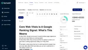 Content Editing feature and options in Konvart all-in-one SEO software