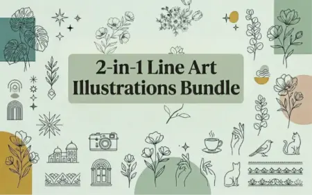 Line Art Illustrations Bundle Feature Image