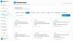 Content ideas in LinkedGrow LinkedIn Automation Tool