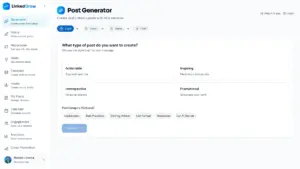 LinkedIn post generation in LinkedGrow LinkedIn Automation Tool