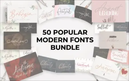 Popular Modern Fonts Bundle Feature Image