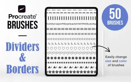 Procreate Border Brushes Bundle Feature Image
