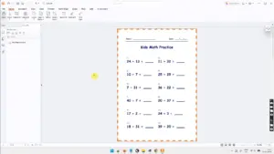 Print Ready Formatting of Kids Math Worksheet Generator