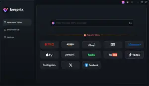 Keeprix All-in-one Video Downloader Dashboard with Supported Plaforms