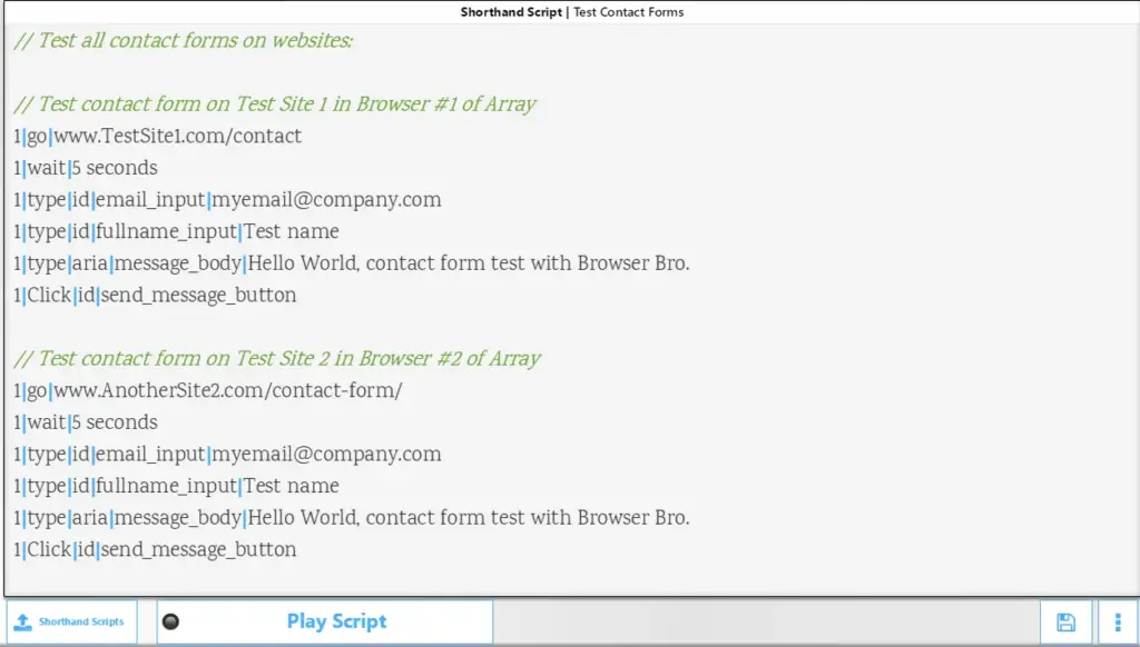 Test Multiple Contact Forms Using Browser Bro Browser Automation Tool