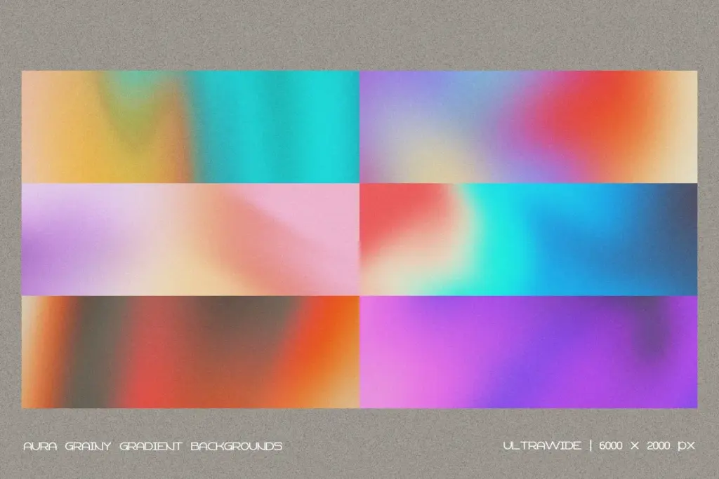 An ultrawide Aura Gradient featuring a smooth, ethereal blend of violet, peach, and soft cream.