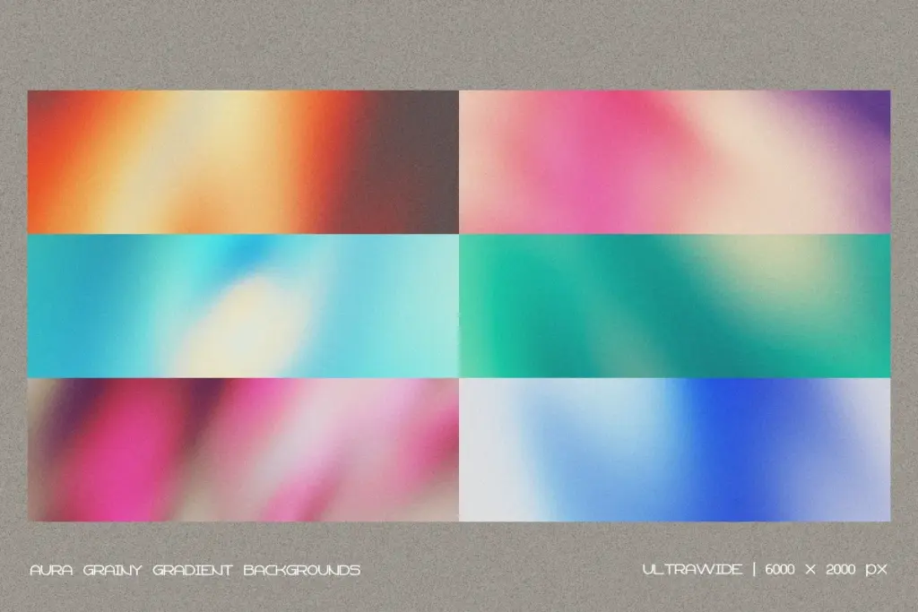 A clean, minimalistic Grainy Gradient in an ultrawide aspect ratio with cool mint and icy blue tones.