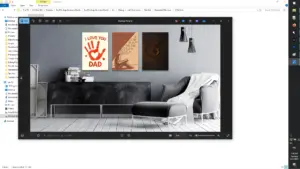 A triple wall art layout showcasing the high-quality output of the Mockups Generator.