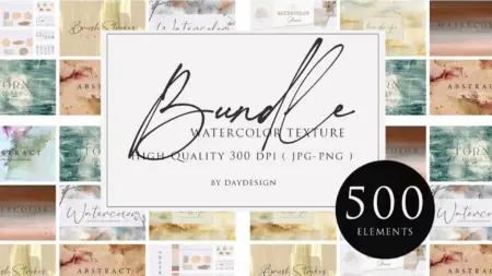Watercolor Design Elements Bundle Feature Image
