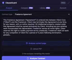 Input Contract Information For Contract Review & Analysis using ClauseGuard