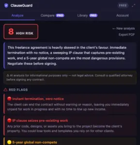 Receive Contract Risk Score Using ClauseGuard